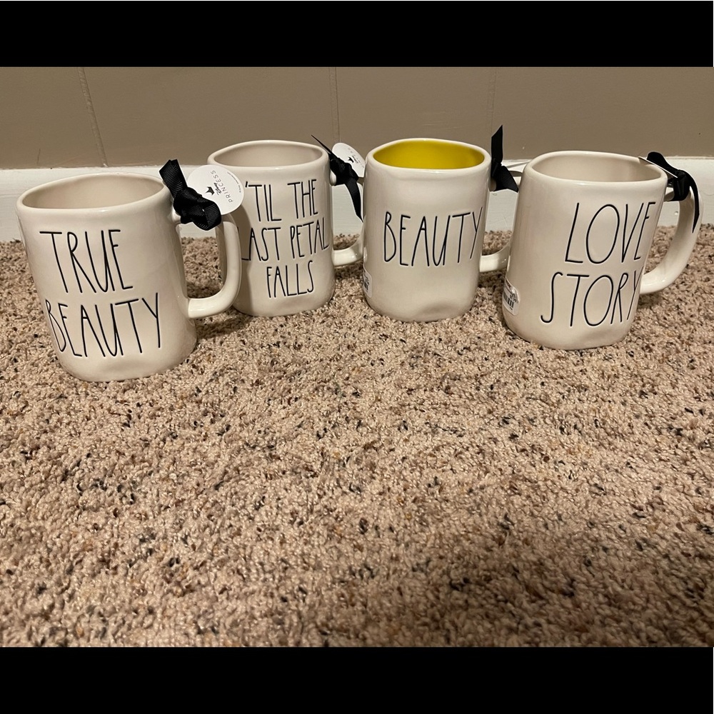 Rae Dunn Disney’s Beauty and the Beast set of mugs